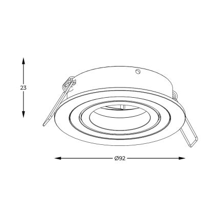 Zuma Line - Luminaria empotrada de techo 1xGU10/50W/230V negra