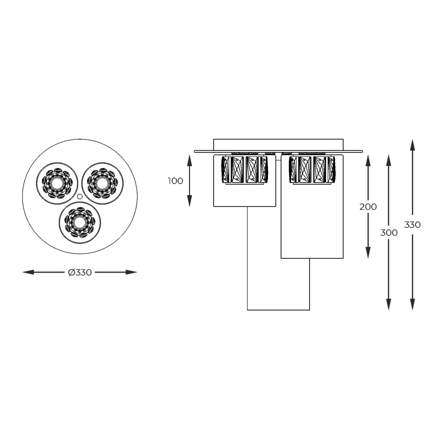 Zuma Line - Lámpara de techo LED 3xLED/5W/230V latón