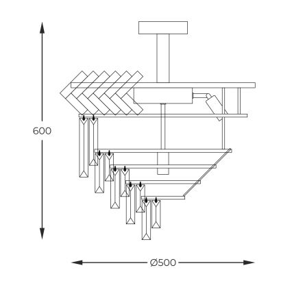 Zuma Line - Lámpara colgante 9xE14/40W/230V dorado