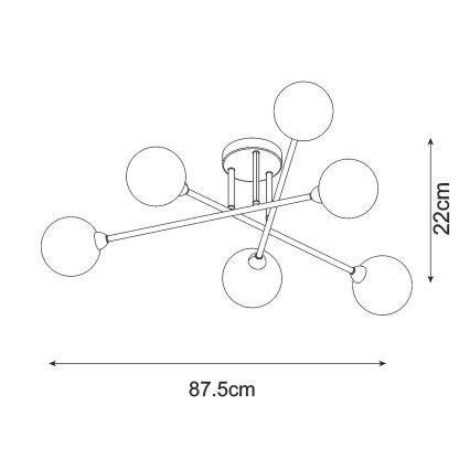 Zuma Line - Lámpara de techo 6xG9/3W/230V negro