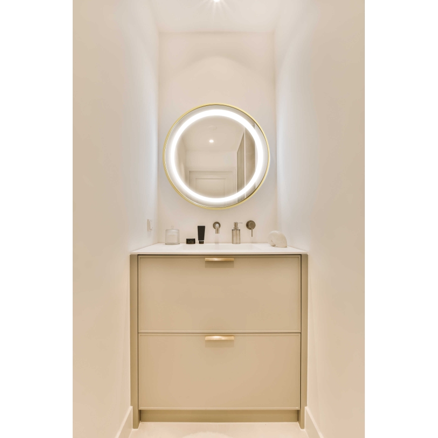 Zuma Line - Espejo de baño de pared LED con retroiluminación LED/24W/230V 3000/4000/6000K d. 60 cm IP44 dorado