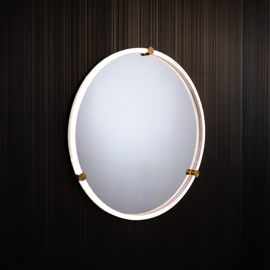 Zuma Line - Espejo de baño de pared LED con retroiluminación LED/24W/230V 3000/4000/6000K d. 60 cm IP44 transparente/dorado