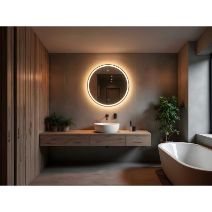 Zuma Line - Espejo de baño LED calefactado con retroiluminación LED/24W/230V 3000/4000/6000K d. 80 cm IP44