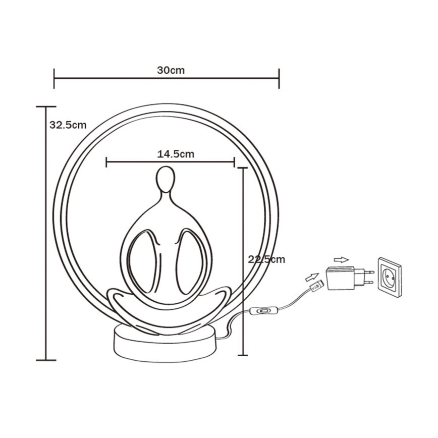 Zuma Line - Lámpara de mesa LED LED/4W/5V negro/dorado