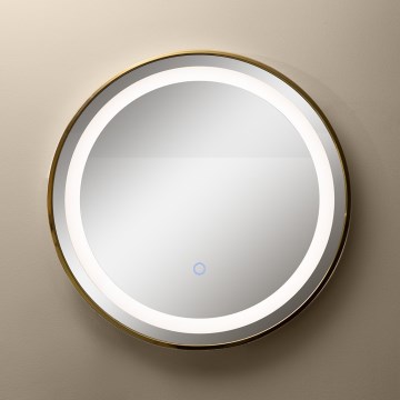 Zuma Line - Espejo de baño de pared LED con retroiluminación LED/24W/230V 3000/4000/6000K d. 60 cm IP44 dorado