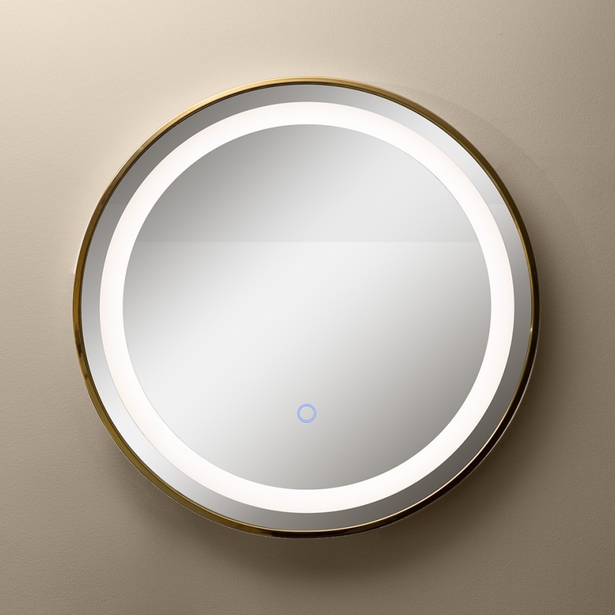 Zuma Line - Espejo de baño de pared LED con retroiluminación LED/24W/230V 3000/4000/6000K d. 60 cm IP44 dorado
