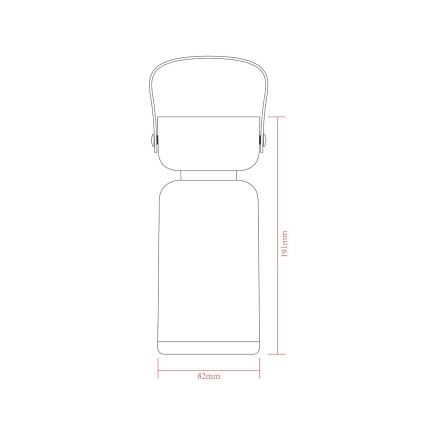 Zuma Line - Lámpara de mesa LED recargable y regulable LED/3W/1200 mAh 3000/4000/6500K IP44 marrón