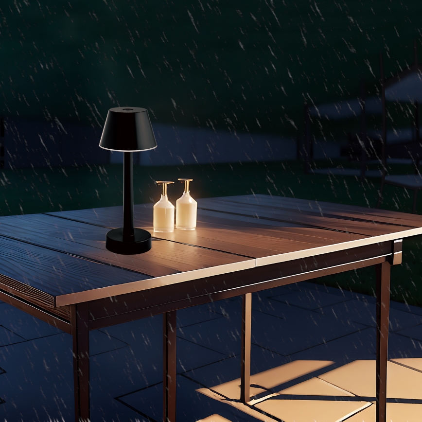 Zuma Line - Lámpara de mesa LED RGBW recargable y regulable LED/0,7W/1300 mAh IP44 negro