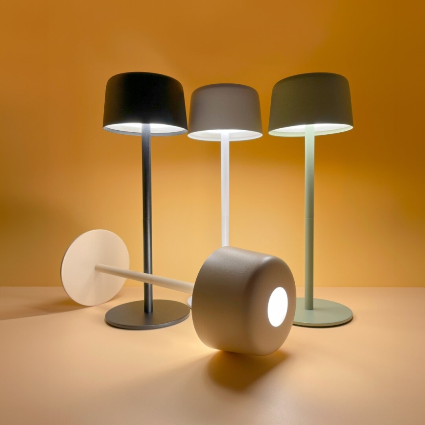 Zuma Line - Lámpara de mesa LED recargable y regulable LED/2W/1200 mAh IP44 color crema