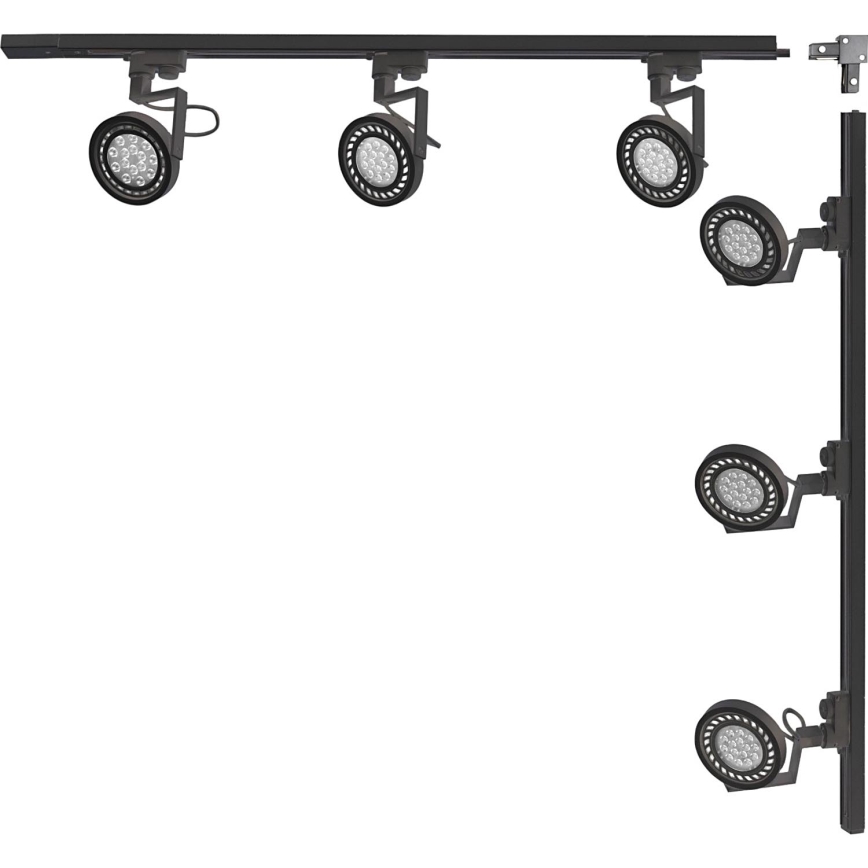 Zuma Line - Foco para sistema de riel 6xGU10/15W/230V negro