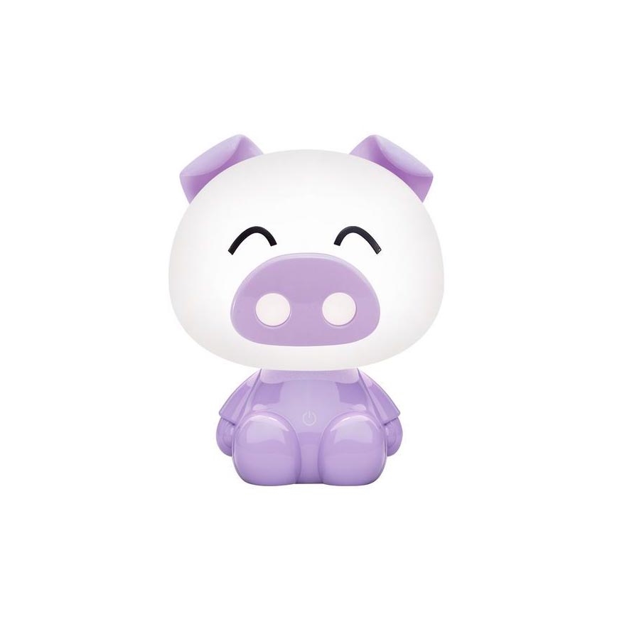Zuma Line - Lámpara de mesa LED táctil infantil regulable LED/3W/230V cerdo morado