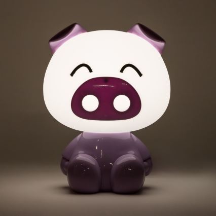Zuma Line - Lámpara de mesa LED táctil infantil regulable LED/3W/230V cerdo morado