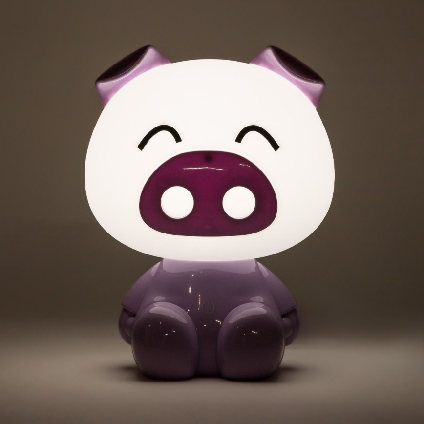 Zuma Line - Lámpara de mesa LED táctil infantil regulable LED/3W/230V cerdo morado