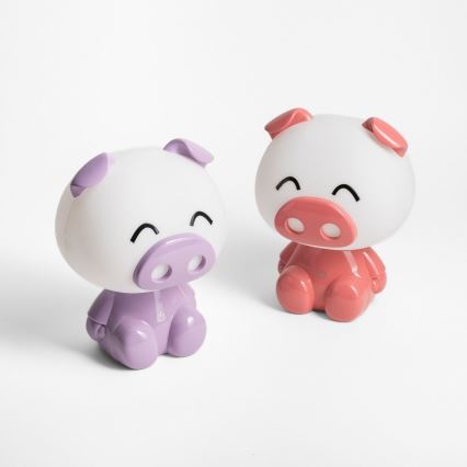 Zuma Line - Lámpara de mesa LED táctil infantil regulable LED/3W/230V cerdo morado