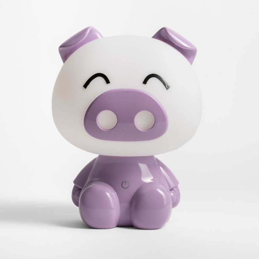Zuma Line - Lámpara de mesa LED táctil infantil regulable LED/3W/230V cerdo morado