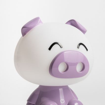 Zuma Line - Lámpara de mesa LED táctil infantil regulable LED/3W/230V cerdo morado