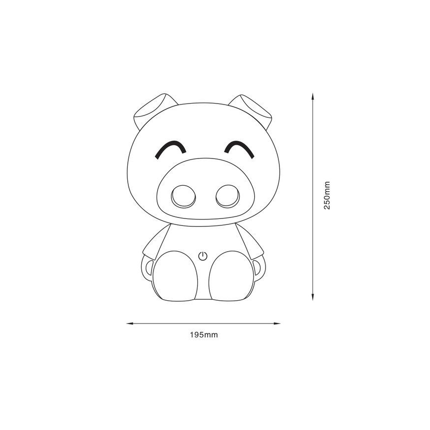 Zuma Line - Lámpara de mesa LED táctil infantil regulable LED/3W/230V cerdo morado