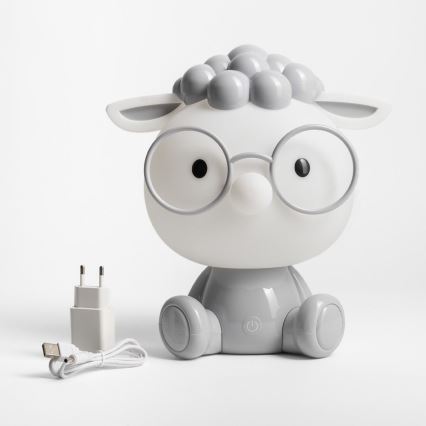 Zuma Line - Lámpara LED de mesa táctil infantil regulable LED/3W/230V oveja gris