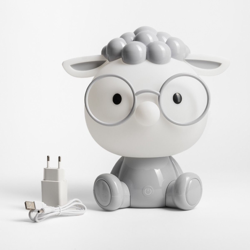 Zuma Line - Lámpara LED de mesa táctil infantil regulable LED/3W/230V oveja gris