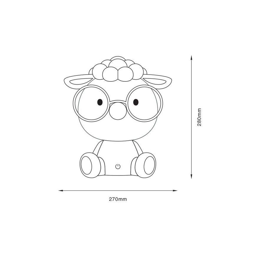 Zuma Line - Lámpara LED de mesa táctil infantil regulable LED/3W/230V oveja gris
