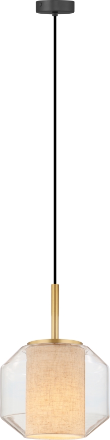 Zuma Line - Lámpara colgante con cable 1xE27/25W/230V Ø 22 cm dorado/negro