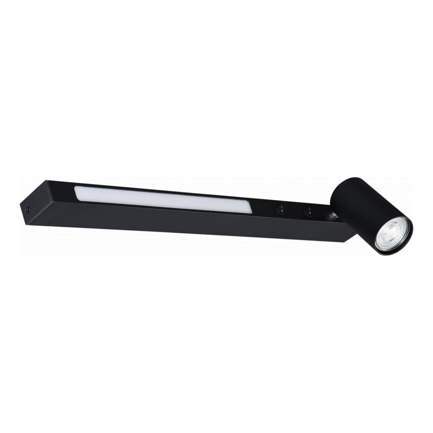 Zuma Line - Lámpara de pared LED con foco 1xGU10/5W/230V + LED/8W negra