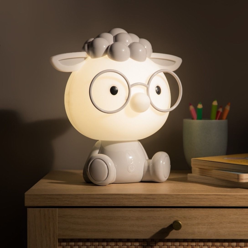 Zuma Line - Lámpara LED de mesa táctil infantil regulable LED/3W/230V oveja gris