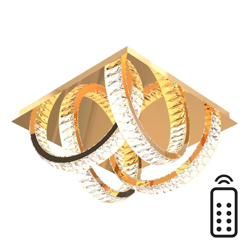 Zuma Line - LED Plafón de cristal regulable LED/23,5W/230V 2700-6000K dorado + control remoto