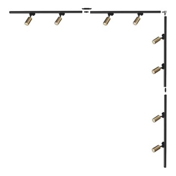 Zuma Line - Luminaria de focos para sistema de riel 8xGU10/35W/230V negro/dorado