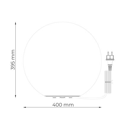 Zuma Line - Lámpara de exterior 1xE27/15W/230V, diámetro 40 cm, IP44