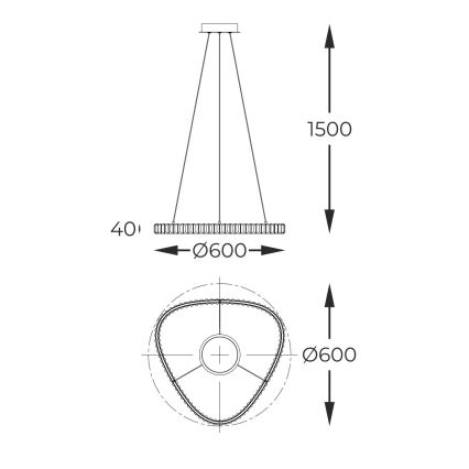 Zuma Line - Lámpara de araña de cristal LED regulable en una cadena LED/25W/230V 2700-6000K + control remoto