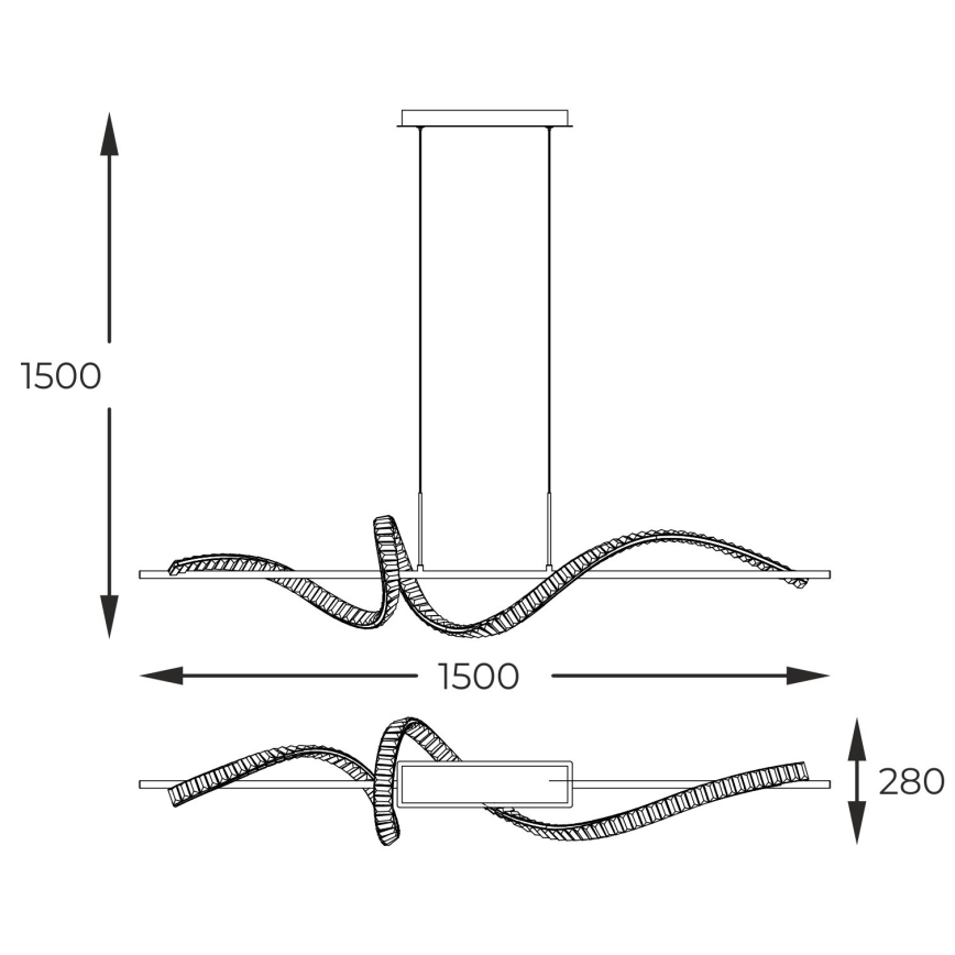 Zuma Line - Lámpara de araña de cristal LED regulable en una cadena LED/24,5W/230V 2700-6000K + control remoto