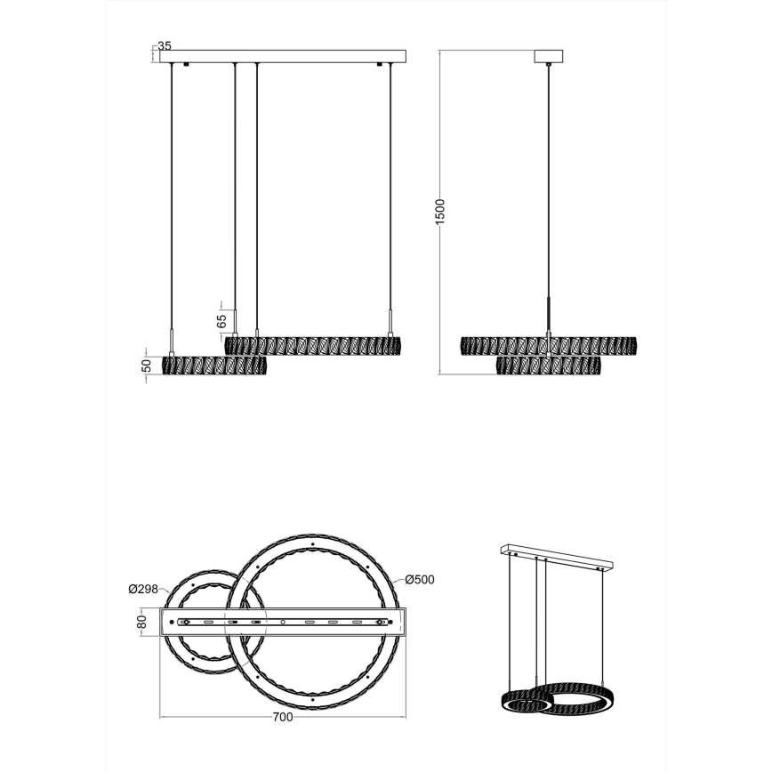 Zuma Line - Lámpara colgante LED con cable LED/36W/230V oro rosa