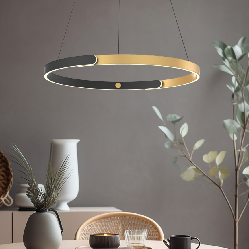 Zuma Line - Lámpara de araña LED regulable LED/30W/230V negro/dorado