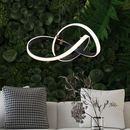 Zuma Line - Lámpara de araña LED regulable LED/44W/230V negro/dorado