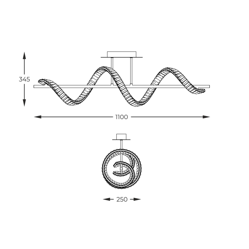 Zuma Line - Lámpara de araña de cristal LED regulable en un poste LED/24,5W/230V 2700-6000K + control remoto