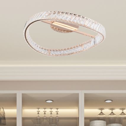 Zuma Line - Lámpara de techo LED regulable, 36W/230V, Ø 52 cm, oro rosa