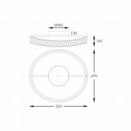 Zuma Line - Lámpara de techo LED regulable, 36W/230V, Ø 52 cm, oro rosa