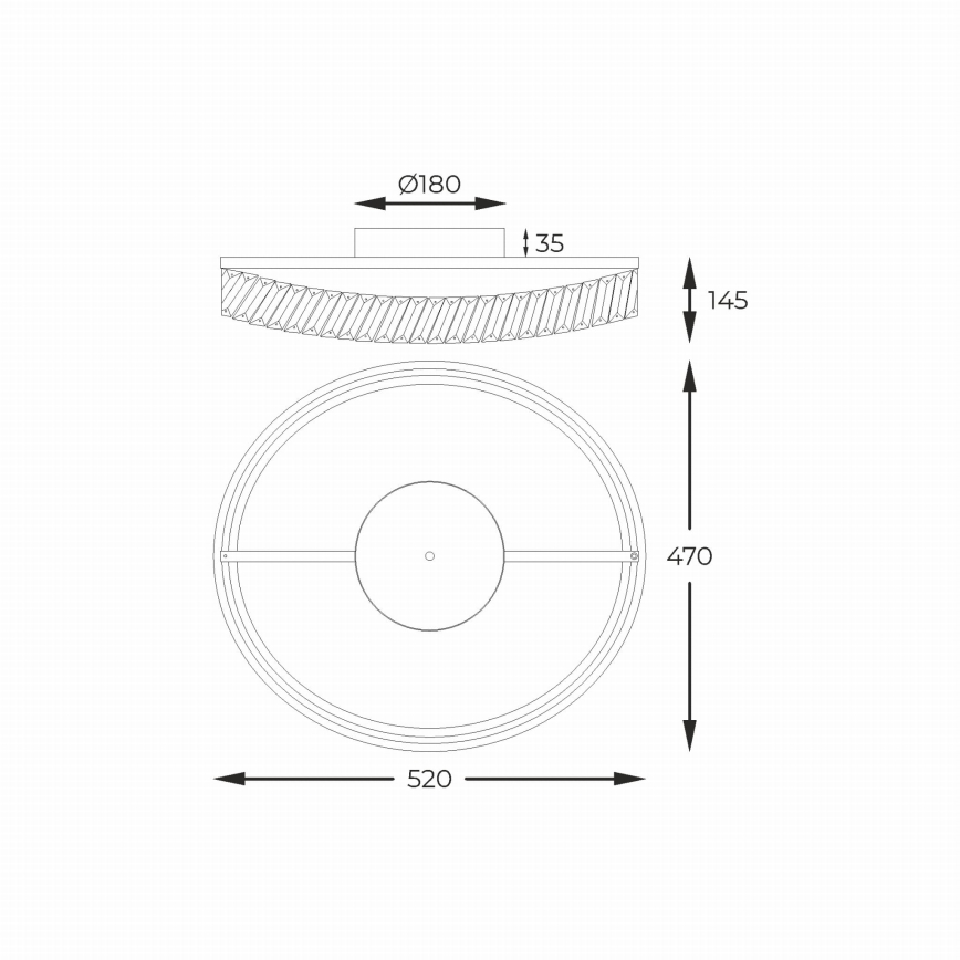 Zuma Line - Lámpara de techo LED regulable, 36W/230V, Ø 52 cm, oro rosa
