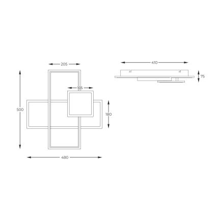 Zuma Line - Plafón LED regulable LED/46W/230V negro