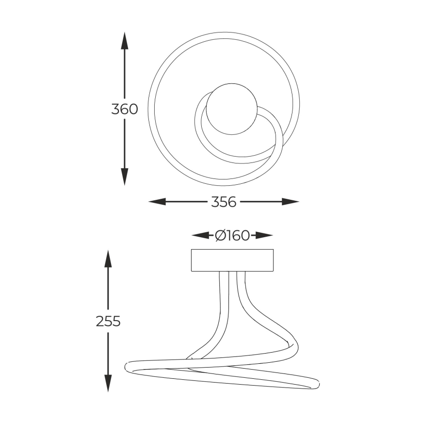 Zuma Line - Lámpara de techo LED regulable LED/26W/230V negro