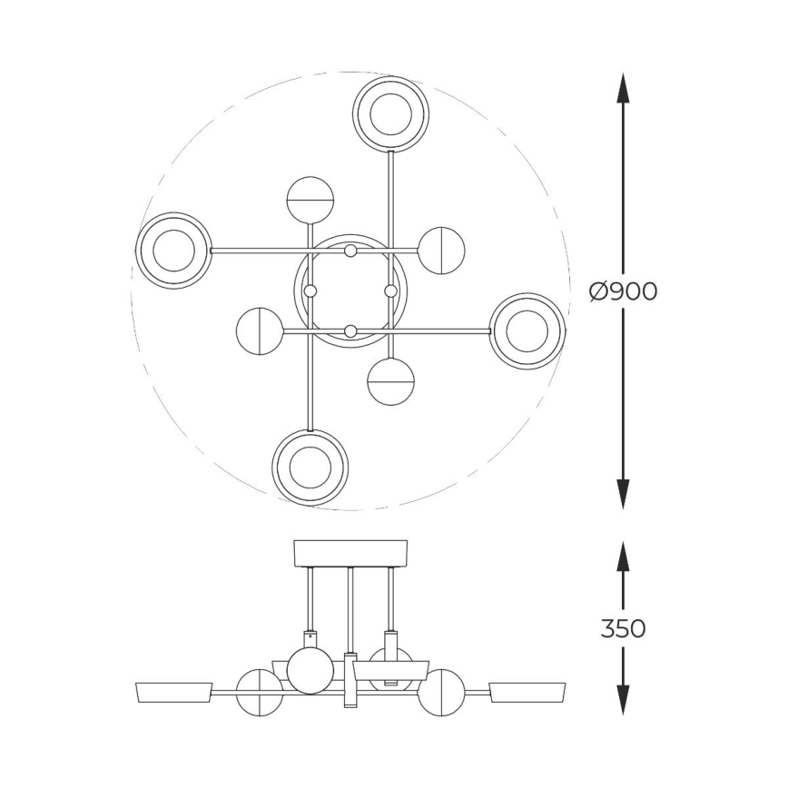 Zuma Line - Plafón LED regulable de montaje en superficie LED/60W/230V dorado/negro