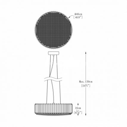 Zuma Line - Plafón de cristal sobre cable 5xG9/42W/230V