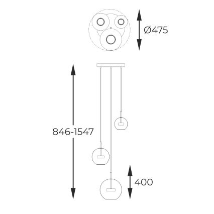Zuma Line - Lámpara LED colgante 3xLED/5W/230V cromo brillante