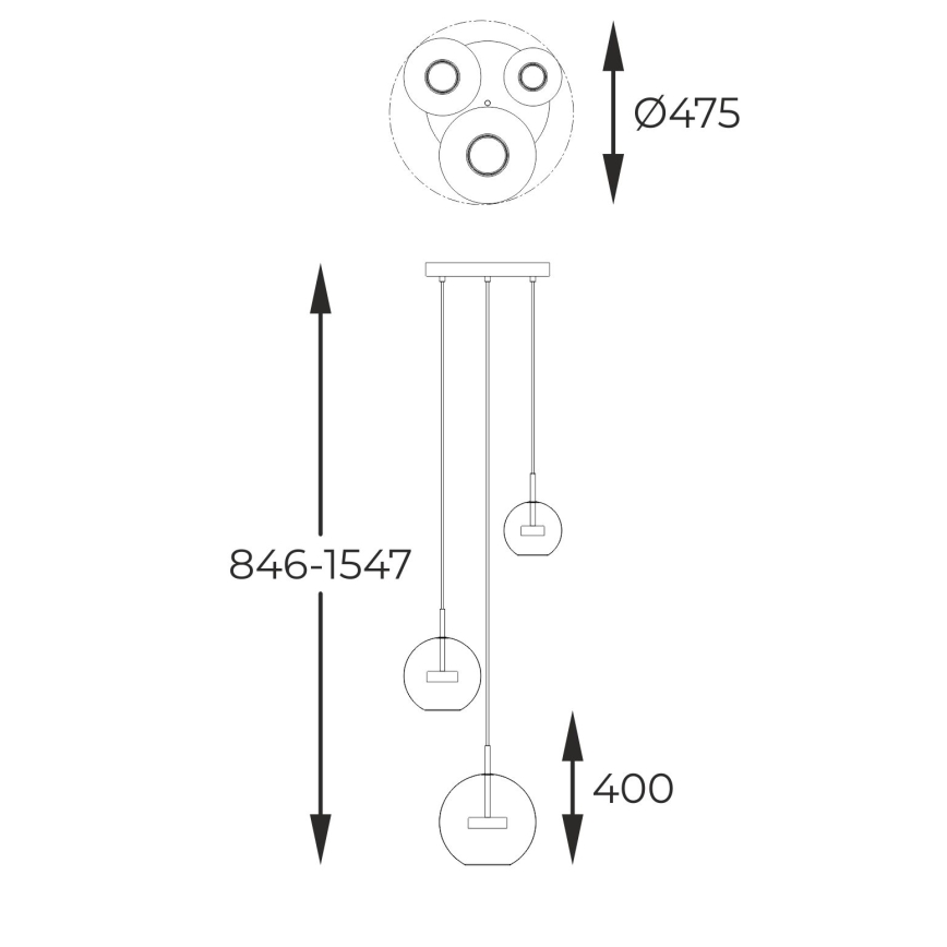 Zuma Line - Lámpara LED colgante 3xLED/5W/230V dorado