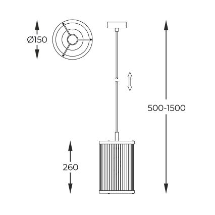 Zuma Line - Lámpara colgante 1xE14/60W/230V dorado