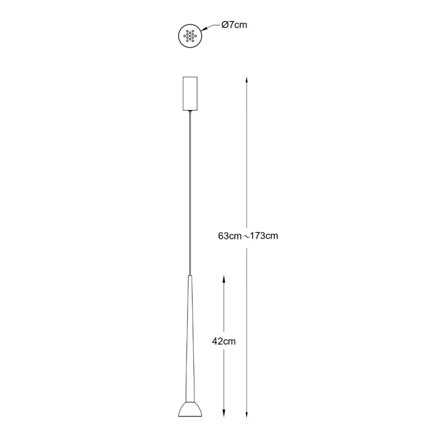 Zuma Line - Lámpara colgante LED con cable LED/5W/230V negra