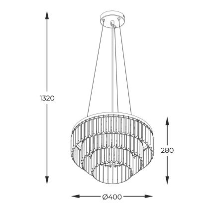 Zuma Line - Araña de cristal 4xE14/40W/230V negro