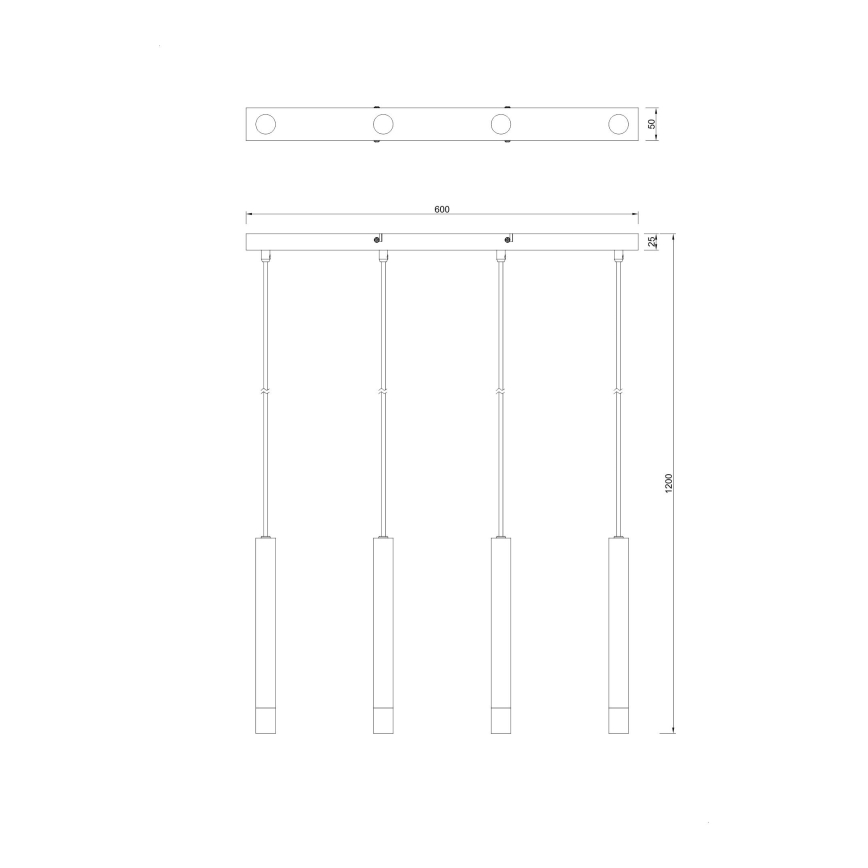 Zuma Line - Lámpara colgante con cable 4xG9/5W/230V dorada