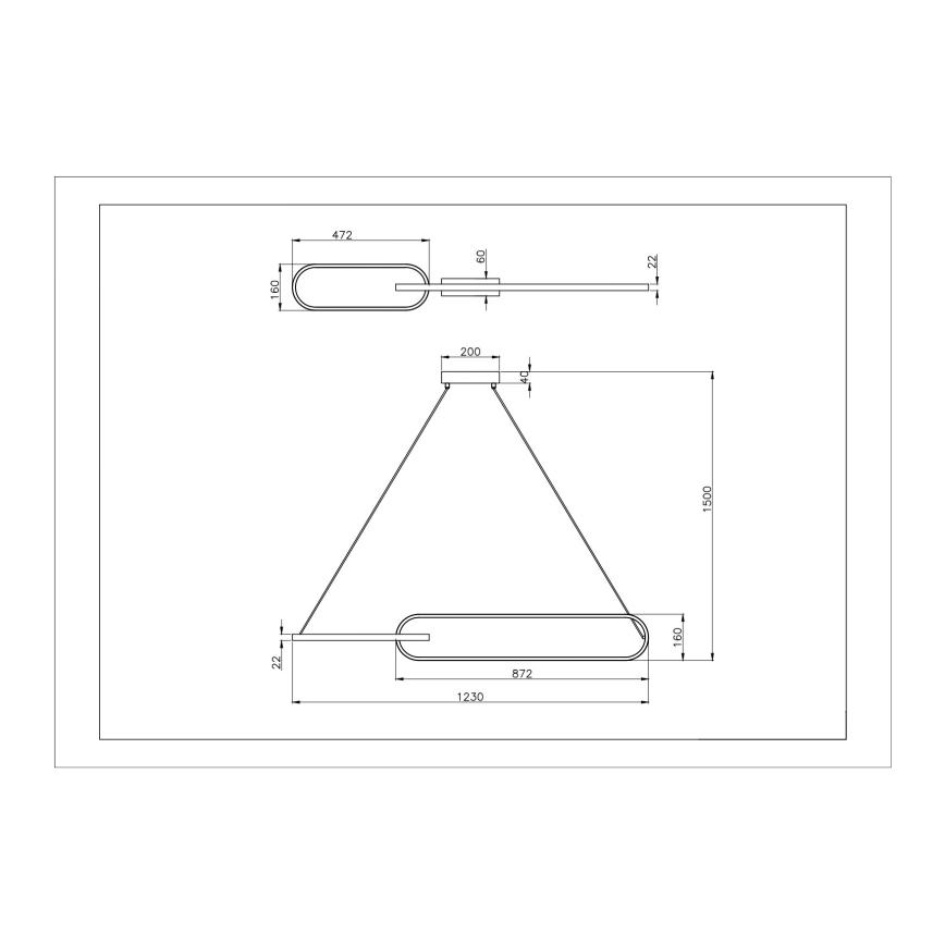 Zuma Line - Lámpara colgante LED con cable 2xLED/40W/230V negro/dorado
